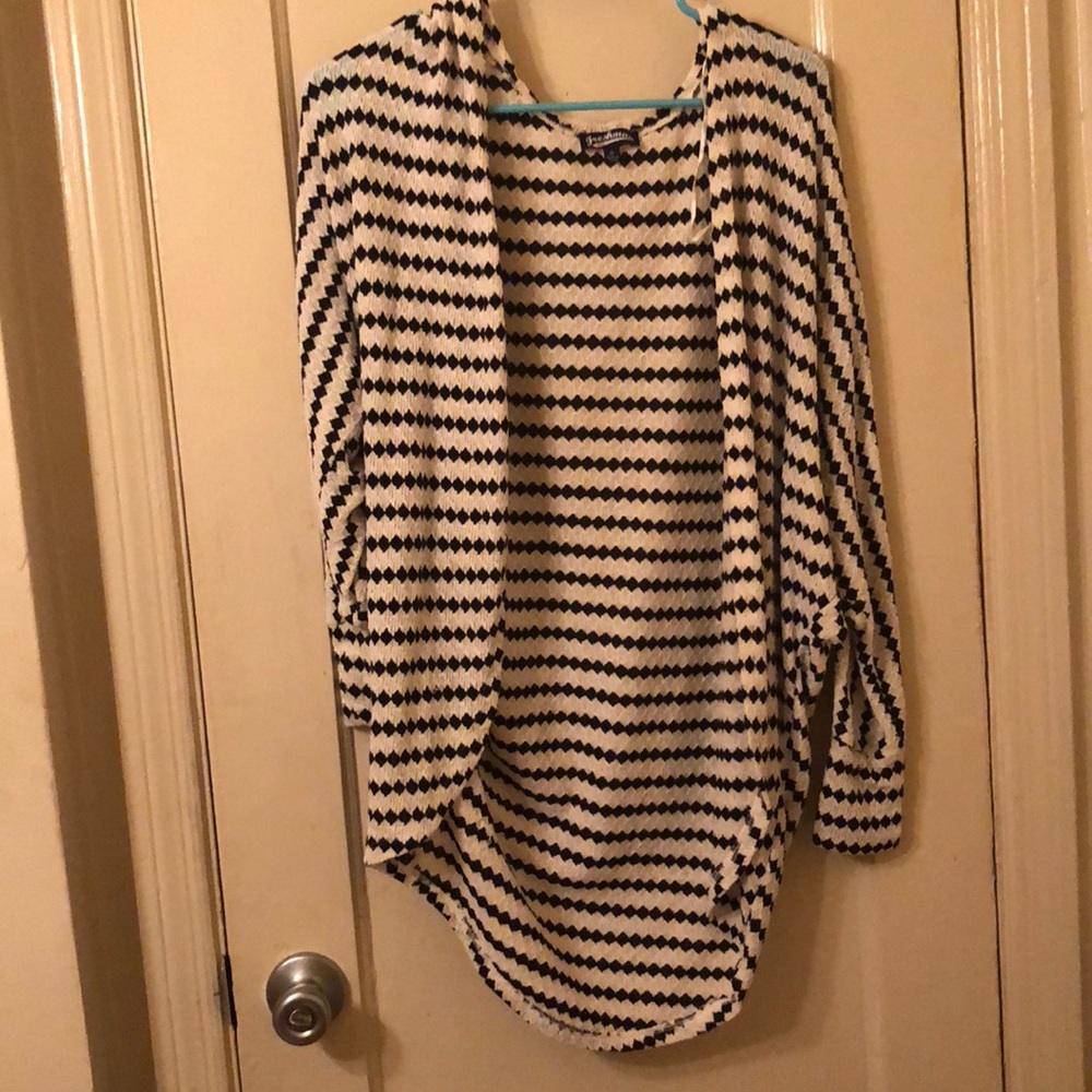 Black and white checkered cardigan